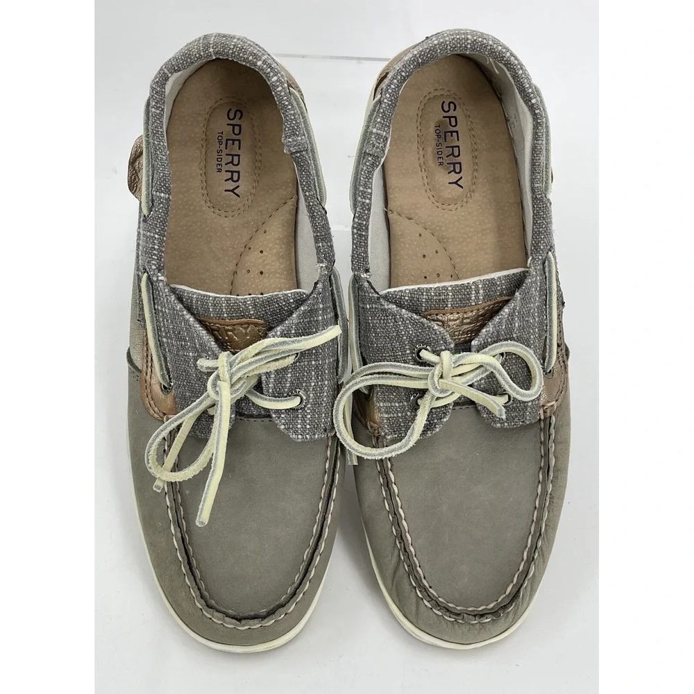 Sperry Top-Sider Bluefish Sparkle Grey Boat Shoe Women's‎ Size: 8M
